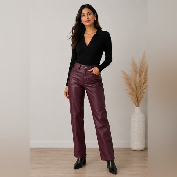 Wilfred Pants - NWOT Wilfred The Melina Pant - Burgundy Faux Leather Pants